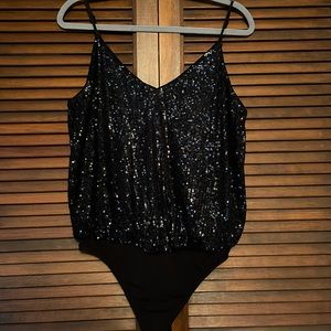 Black Sequin Women's Top